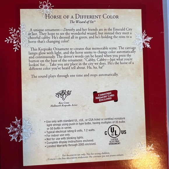 Hallmark Wizard of Oz. Horse of a different color. - Picture 2 of 11